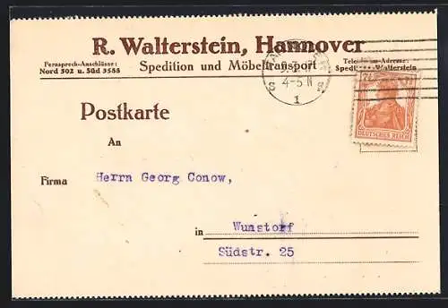 AK Hannover, R. Walterstein, Spedition und Möbeltransport