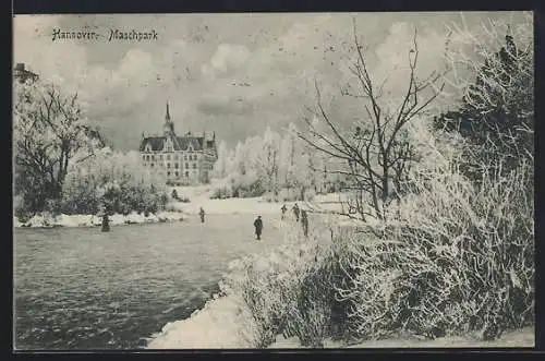 AK Hannover, Maschpark im Winter