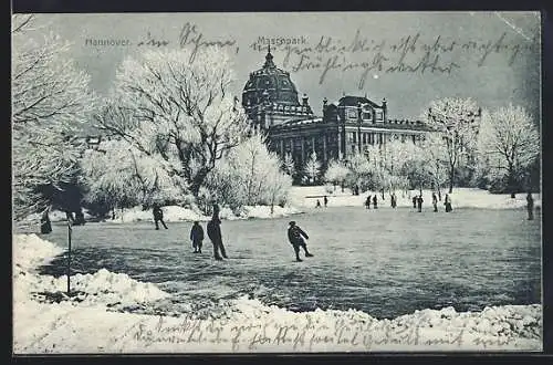 AK Hannover, Maschpark im Winter