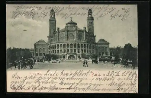 AK Paris, Palais du Trocadéro, Pferdekutschen