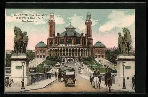 AK Paris, Palais du Trocadéro et le Pont d`Iéna