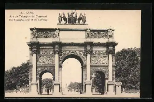 AK Paris, Arc de Triomphe du Carrousel, The Triumphal Arch of the Carrousel