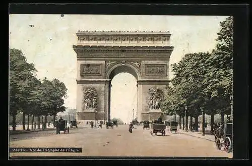 AK Paris, L`Arc de Triomphe de l`Étoile, Triumphbogen