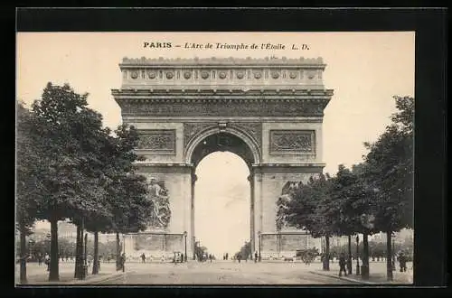 AK Paris, L`Arc de Triomphe de l`Étoile, Triumphbogen