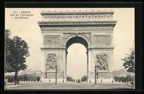 AK Paris, L`Arc de Triomphe de l`Etoile, Triumphbogen