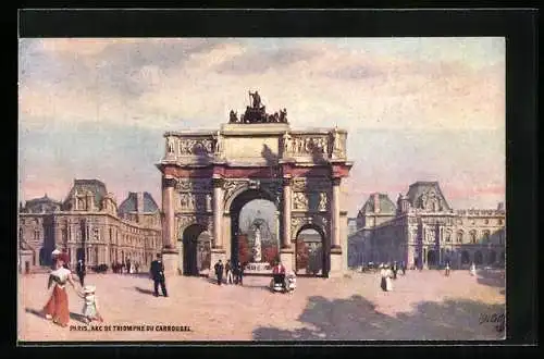 Künstler-AK Paris, Arc de Triomphe du Carrousel