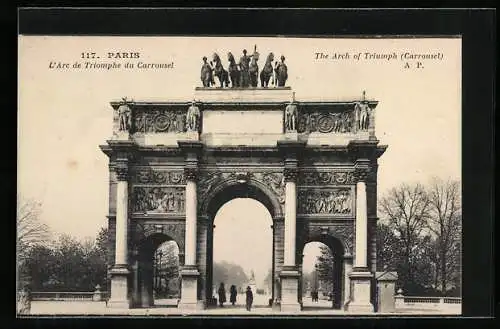 AK Paris, L`Arc de Triomphe du Carrousel