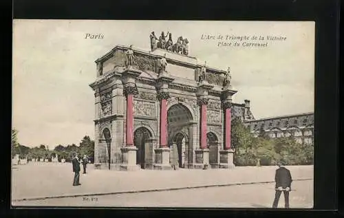 AK Paris, L`Arc de Triomphe de la Victoire, Place du Carrousel