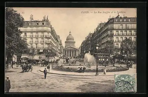 AK Paris, La Rue Soufflot et le Panthéon