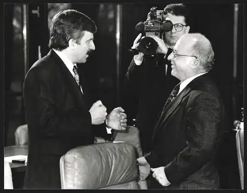 Fotografie WEREK, Bonn, Bundeswirtschaftsminister Jürgen Möllemann und Bundesarbeitsminister Norbert Blüm