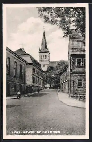 AK Gehren i. Thür. Wald, Partie an der Kirche