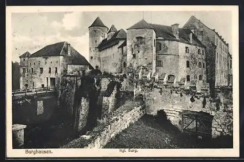 AK Burghausen / Salzach, Blick zur Kgl. Burg