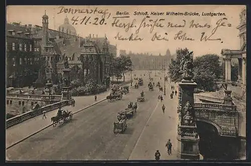 AK Berlin, Schloss, Kaiser Wilhelm-Brücke und Lustgarten