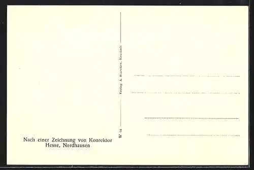 Künstler-AK Neustadt /Südharz, Burg Honstein im Jahre 1610