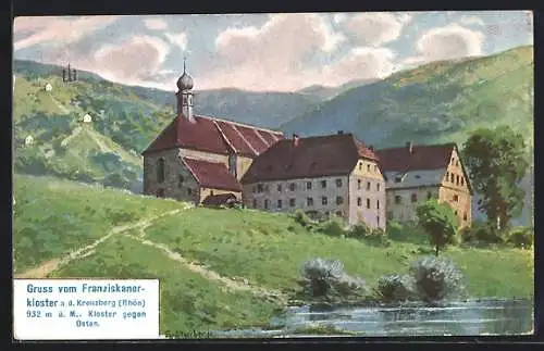 Künstler-AK August Splitgerber, Kreuzberg / Rhön, Franziskanerkloster