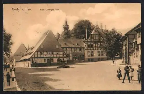 AK Goslar am Harz, Blick auf Frankenberger Plan mit Brunnen