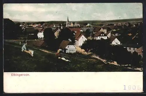 Künstler-AK Elbingerode, Blick von der Bergwiese