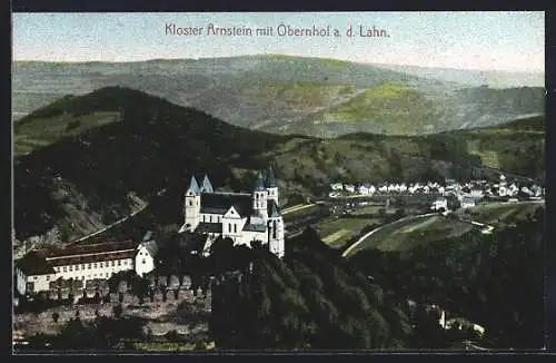 AK Obernhof, Blick vom Kloster Arnstein auf den Ort