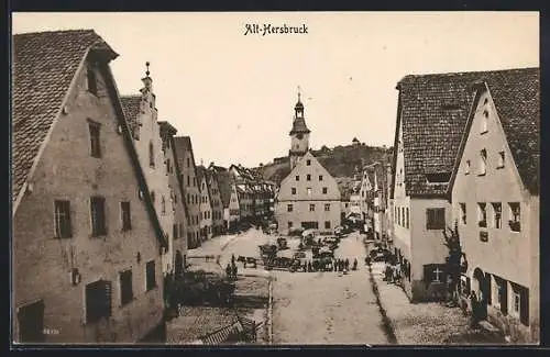 AK Alt-Hersbruck, Markt mit Kirche