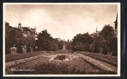 AK Krefeld, Blick auf den Bismarckplatz