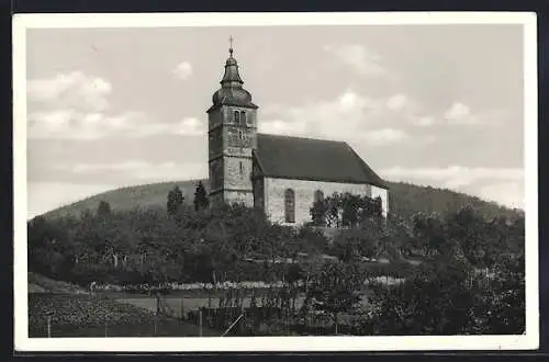 AK Sandbach /Odenwald, Blick auf die evangelische Kirche