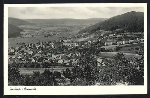 AK Sandbach i. Odenwald, Panorama vom Berg aus gesehen