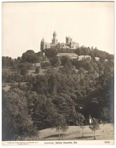 Fotografie NPG A.G., Berlin, Ansicht Braunfels, Blick nach dem Schloss Braunfels im Lahntal, Grossformat 19 x 25cm