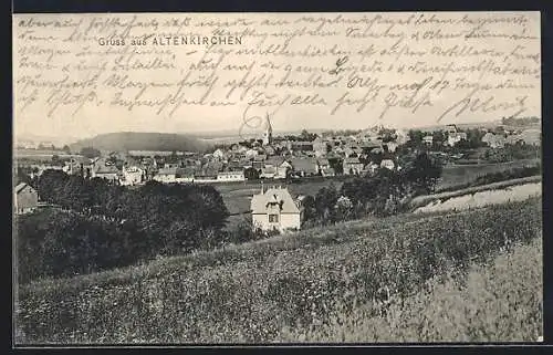 AK Altenkirchen / Westerwald, Blick zum gesamten Ort und die Kirche