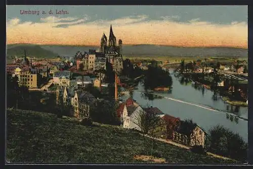 AK Limburg / Lahn, Teilansicht mit Schloss