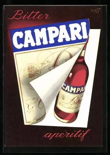 AK Reklame für Campari Bitter