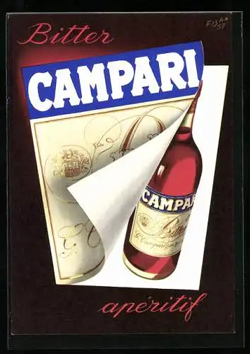 AK Reklame für Campari Bitter apéritif