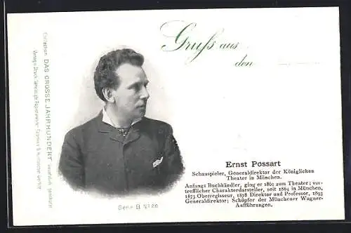 AK Schauspieler Ernst Possart, Generaldirektor der Königlichen Theater in München