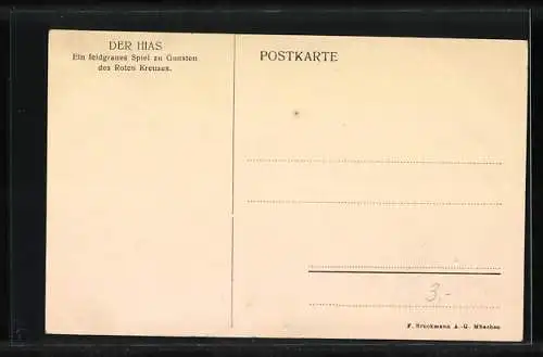 AK Der Hias, Ein Spiel zugunsten des Roten Kreuzes, Soldaten stürmen durch ein Tor