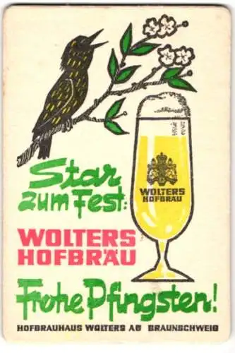 Bierdeckel-AK Braunschweig, Ein Glas Wolters Hofbräu