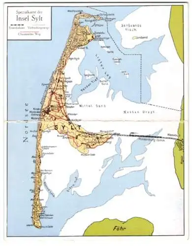 Klapp-AK Sylt, Landkarte der gesamten Insel