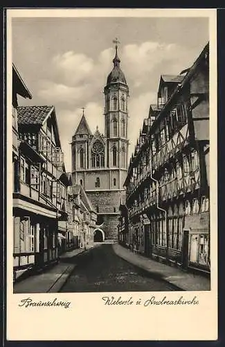 AK Braunschweig, Weberstrasse und Andreaskirche