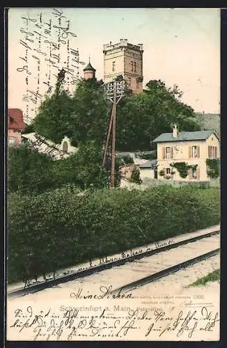 AK Schweinfurt a. Main, Peterstirn von der Bahnstrecke aus