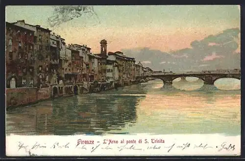 AK Firenze, L'Arno al ponte di S. Trinita