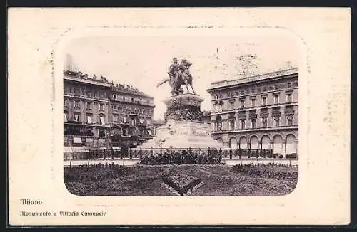 AK Milano, Monumento a Vittorio Emanuele