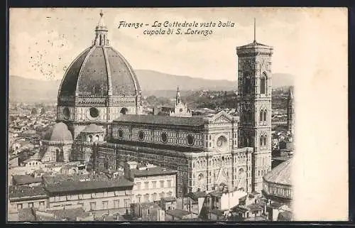 AK Firenze, La Cattedrale vista dalla cupola di S. Lorenzo