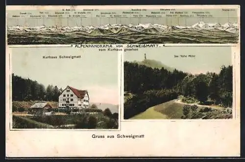 AK Schweigmatt, Kurhaus Schweigmatt, Alpenpanorama, Die Hohe Möhr