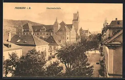 AK Freiburg i. Br., Ansicht der Oberrealschule