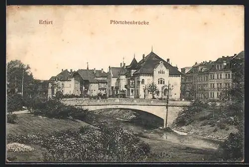 AK Erfurt, Gebäudepartie an der Pförtchenbrücke