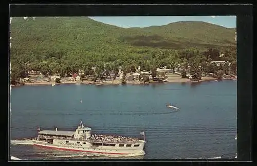 AK Salondampfer MV Ticonderoga auf dem Lake George, NY