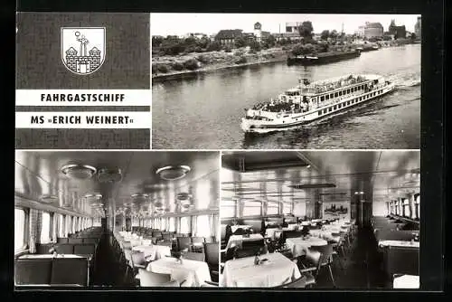 AK MS Erich Weinert, Fahrgastschiff der Weissen Flotte und Fähren Magdeburg auf der Elbe