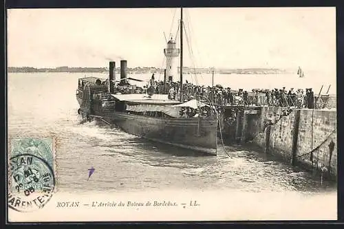 AK Royan, L`Arrivée du Bateau de Bordeaux