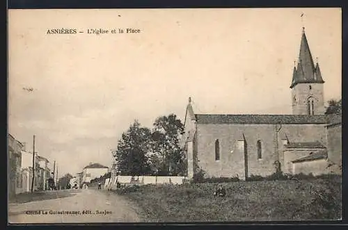 AK Asnières, L`église et la Place