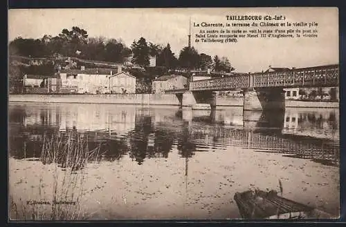 AK Taillebourg, La Charente, la terrasse du Château et la vieille pile