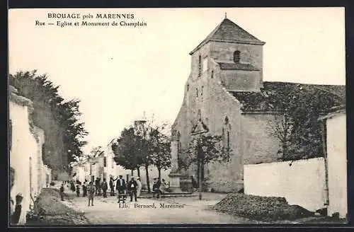 AK Brouage, Rue, Église et Monument de Champlain