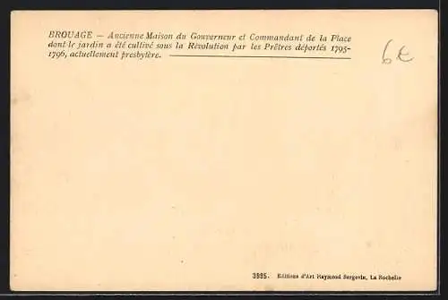 AK Brouage, Ancienne Maison du Gouverneur et Commandant de la Place, actuellement presbytère